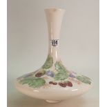 Lisa B Moorcroft cast decanter vase: 1980's piece decorated with berries ( chip to rim)