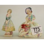 Royal Doulton Small Lady figures: Early Monica HN1467 & Priscilla M13(2)