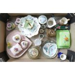 A mixed collection of items to include: Royal Doulton & similar small character jugs,