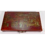 Chinese Lacquered Games box and chess board: 52cm length by 29cm
