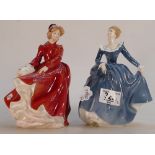 Royal Doulton Lady figures Fragrance HN2334 & Louise HN3207(2):