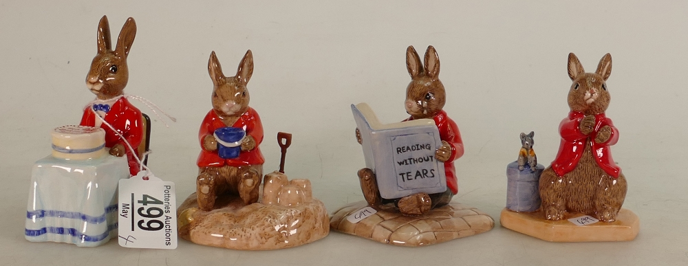 Royal Doulton Bunnykins figures Tom DB493, William Reading without Tears DB401,