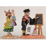 Royal Doulton Bunnykins figures Teacher DB380 & Retail Therapy DB428(2)