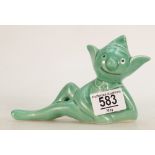 Sylvac Green Art Deco Imp figure 1431, height 10.