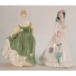 Royal Doulton Lady figures Julia HN2706 & Fair Lady HN2193(2):