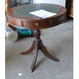 Reproduction Antique Style drum Table: with leather top: