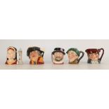 Royal Doulton miniature character jugs: Old Charlie, Auld Mac, Catherine of Aragon D6658,