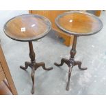 Pair of Antique style Oak Tripod tables(2)`