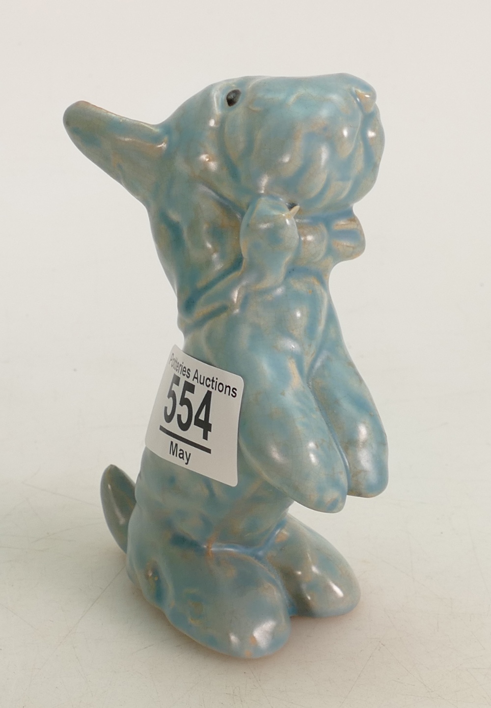 Price Kensington Blue Art Deco Begging Dog figure,