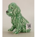 Sylvac Green Art Deco Puppy Dog figure, height 12.