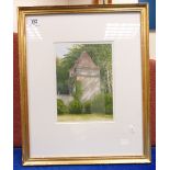 Framed Nigel Ashcroft Watercolour on Paper Pigeonnier Chateau De Meynard: 25 x 18cm