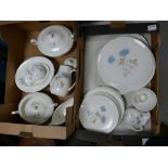 A large collection of Wedgwood IceRose Table Ware: 2 trays