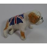 Manor Collectable's model of seated bulldog draped with union jack :height 13.5cm.