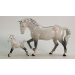 Beswick Grey Stocky Jogging Mare 855 & Stretched Foal 997(2):