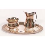 Hall marked Silver Cream & Jug Set 579g: Mappin Webb Sheffield 1977