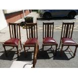 Set of four high back Oak chairs: