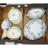 A collection of mixed ceramics to include: 19th century blue & white tureens etc( 2 trays)