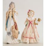 Royal Doulton Lady Figures Eliza Farren HN3442 & Bed Time HN3418(2)