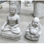 Garden Ornament in the form of 2 small Buddha's ,