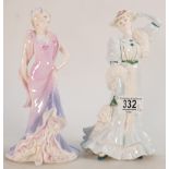 Coalport Lady Figures Beatrice at the Garden Party & Happy Anniversary(2):