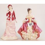 Royal Doulton Lady figures Southern Belle HN2229 and Sally HN3383(2):