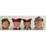 Royal Doulton Small Character Jugs: Gladiator D6553, Dick Turpin,