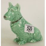 Sylvac Green Art Deco Scottie Dog figure 1205, height 12.