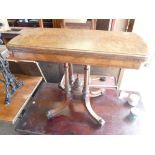 Victorian Walnut Fold Over Games Table: 78cm height x 88cm width