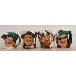 Royal Doulton Small Character jugs to include: Dick Turpin D6535, Aramis D6454, The Cavalier,