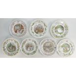Royal Doulton Brambly Hedge Wall Plates to include: Summer, The Plan, The Meeting x 2 ,
