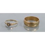 2 x 9ct hallmarked gold rings: Weight 5.