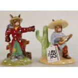 Royal Doulton Bunnykins figures Mexican DB316 & Scarecrow DB359a(2):