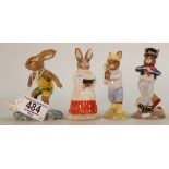 Royal Doulton Bunnykins figures Choir Singer DB223, Hornpiper Db261,