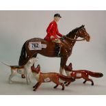 Damaged Beswick Huntsman 1501: together with damaged Fox Hound 2262,