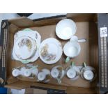 Shelley Tea Set decorated in the Heather Pattern 13419: 21 piece