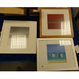 A collection of framed modern prints: with abstract & landscape theme(3)