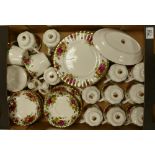 Royal Albert Old Country Rose mostly 1st Quality items to include: 10 cups and saucers, 2 x mugs,
