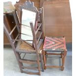 A collection of small furniture items to include: chairs, stool,