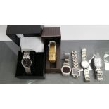 6 x gents watches: Limit & Amedeus boxed quartz, Imado early digital, Montre SuiseBlanc, Novstel,