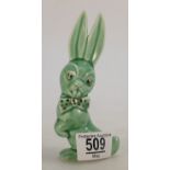Sylvac Green Art Deco Bunny figure 2980, height 13.