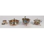 A collection of Silver Hall Marked items to include: sauce boat,
