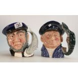 Royal Doulton Large Character Jugs:Capt Ahab D6500 and Lobster Man HN6617(2)