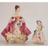 Royal Doulton Lady figures Southern Belle HN2229 and damaged figure Babie HN1879(2)