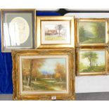 A collection of Modern Gilt Framed landscapes(5):