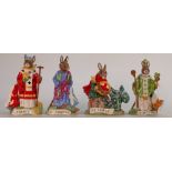 Royal Doulton Bunnykins figures St George DB398, St David DB400,