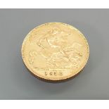 Gold half sovereign dated 1910: