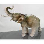 Royal Dux model of an elephant with trunk in salute : height 26cm.