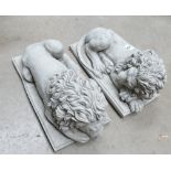 Garden Ornaments in the form of lying lions ,