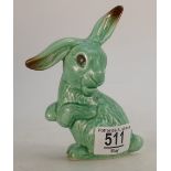 Sylvac Green Art Deco Bunny figure 1302, height 13.
