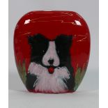Anita Harris Art pottery purse vase decorated with a Border Collie: a limited edition of 25 with